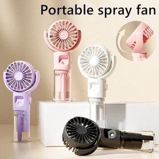 Portable Handheld Spray Fan 4-Speed Water Spray Mist Fan Summer Cooling Artifact USB Charging Summer Supplies Outdoor Mi
